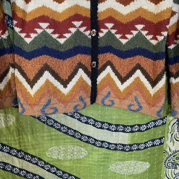 NWOT Rare Tey Art Alpaca Wool Blend Multicolored Knit Cardigan Size Medium - Picture 6 of 15